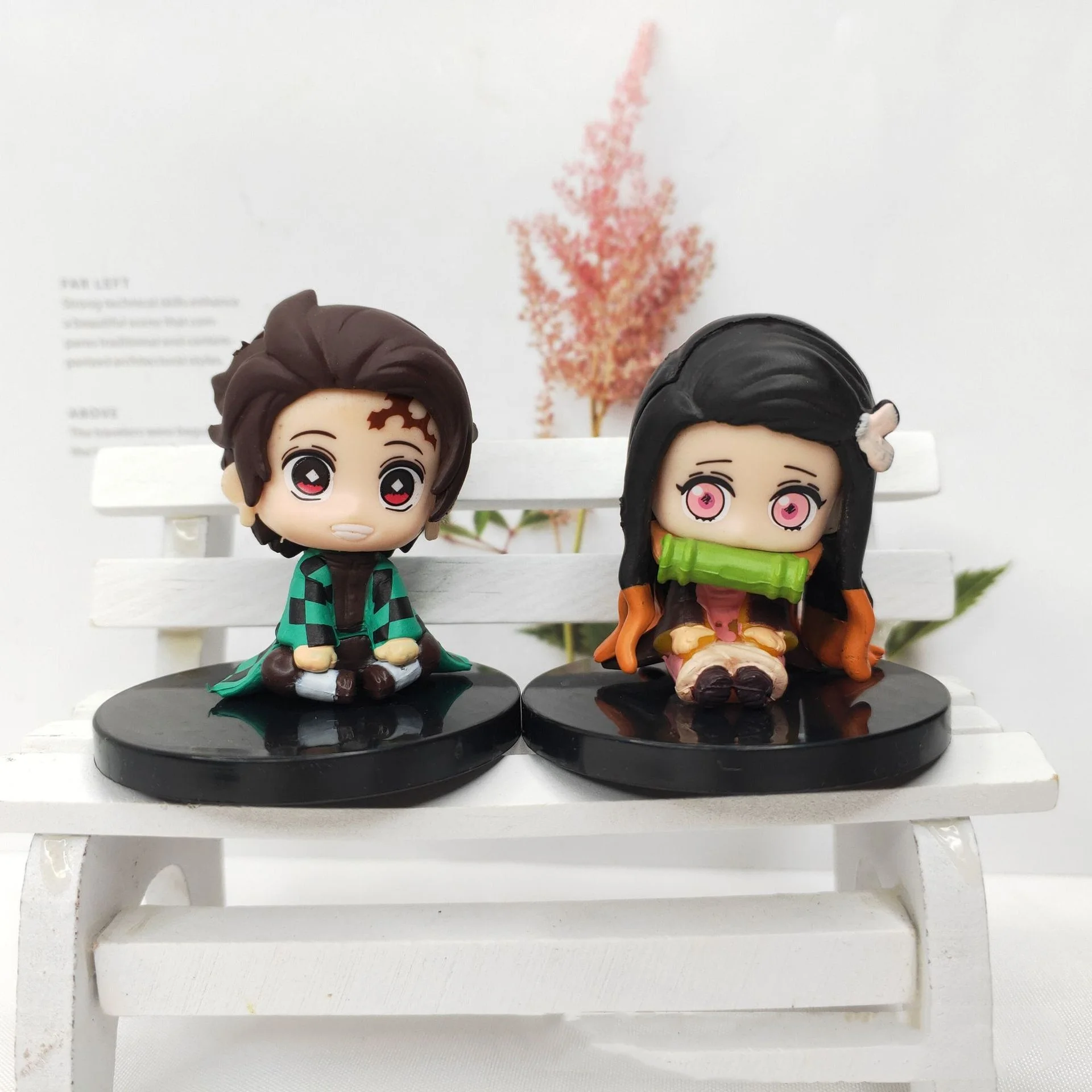 Wholesale 5pcs/set Japan Anime Merchandise Tanjironi beans Cartoon Cute Demon Slayer Toy PVC Doll