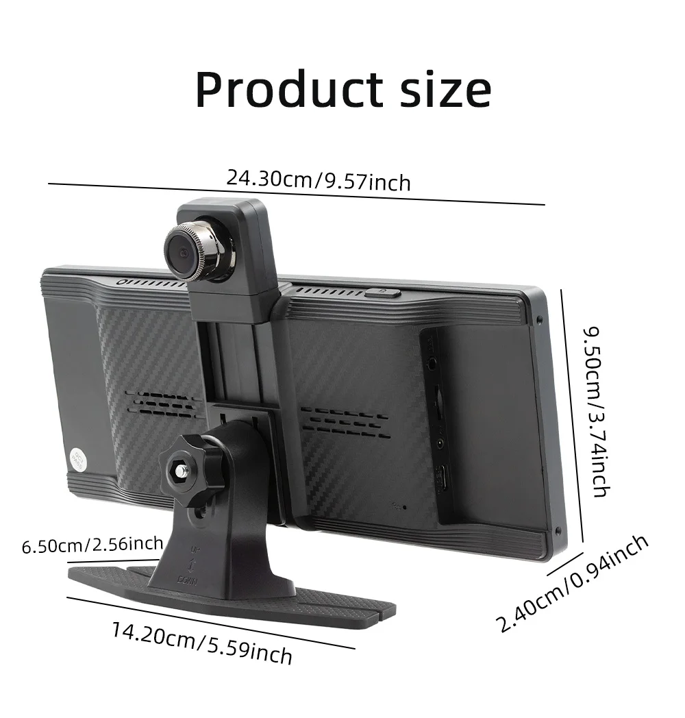 BQCC 10.26' Portable Car Player Driving Recorder 1080P 2K 4K Rear View Camera Wireless Carplay Android Car Split Screen Display