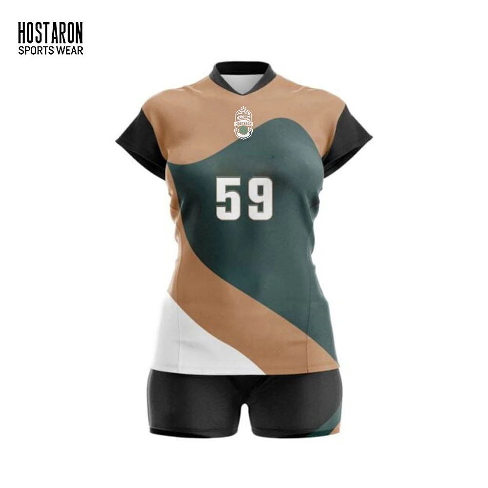 HOSTARON Custom Uniform Design Set Low Moq Quick Dry Slim Beach Wear Mens Womens Sublimation Volleyball Jersey