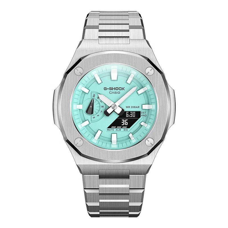 GA-2100/2110 MOD Stainless Steel Metal Watch Case Strap Band for casio g shock GA2100