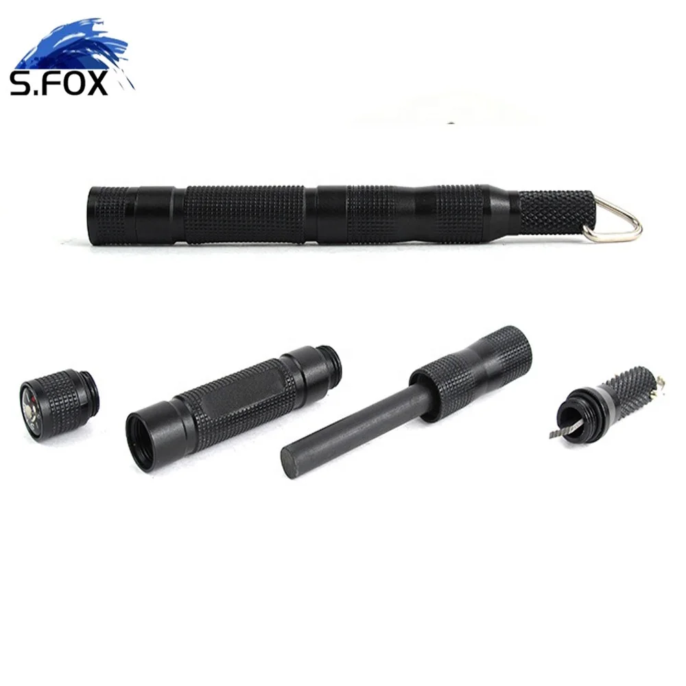 EDC Compass And Whistle Survival Lighters Magnesium Flint Stone Fire Starter