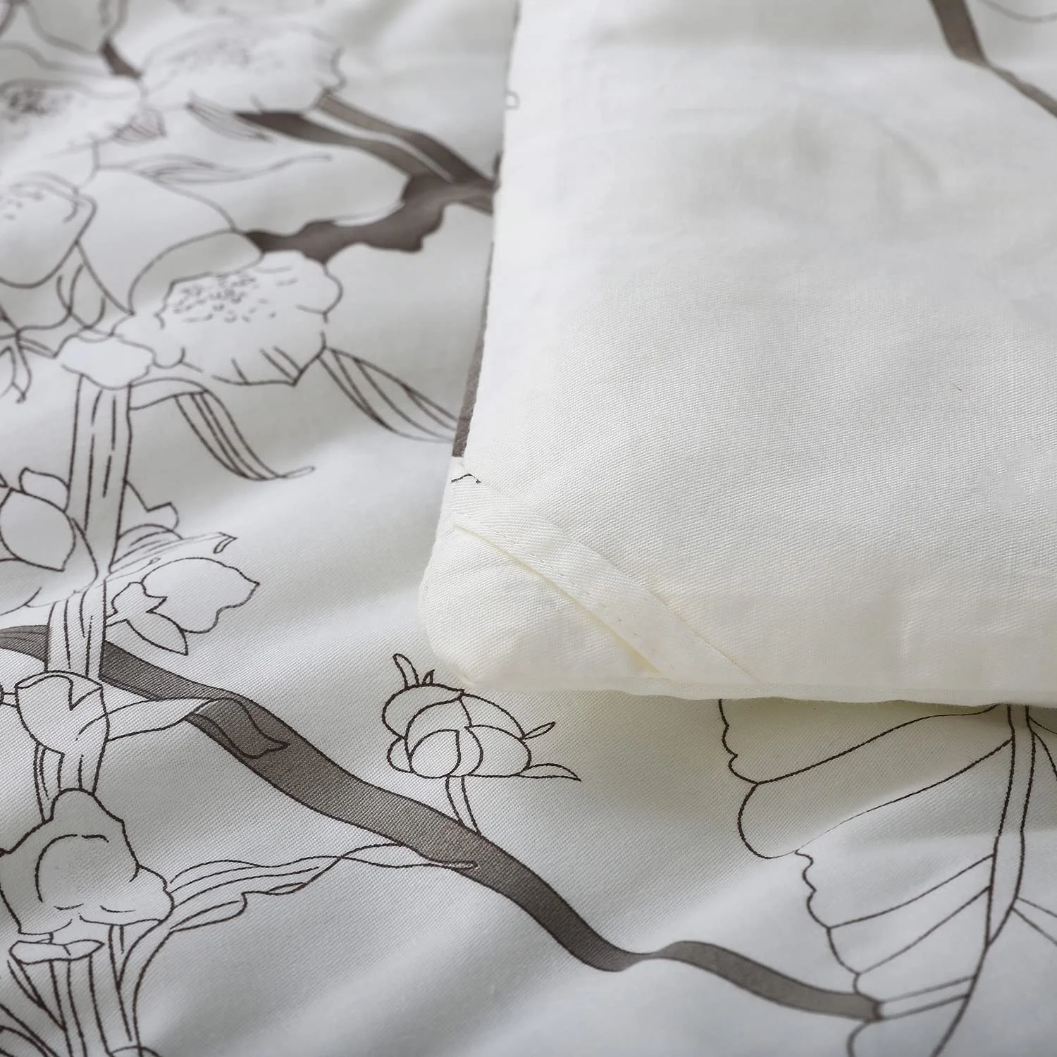 Floral Printed Custom Size 100% Lyocell 300 Thread Count Comforter Cover Set Bamboo Bed Cover Bedding Set