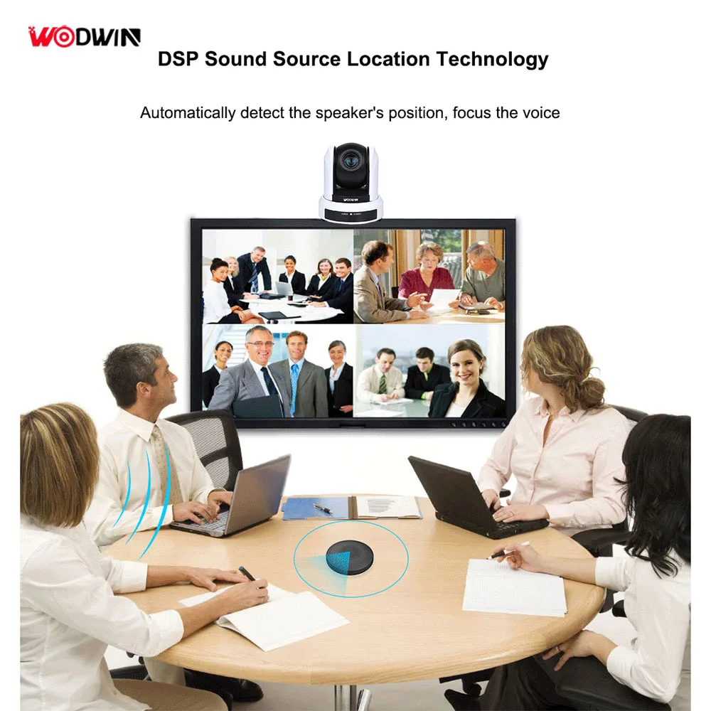 Professional conferencing equipment auto tracking english 3x video conference camera