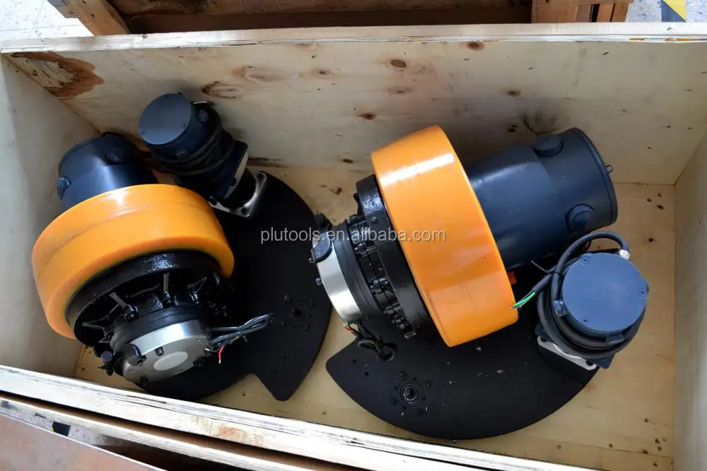 Plutools 2500W 48V/24V Omni Wheel AMR Forklift Accessories Logistics Electric AC Motor High Load Steering AGV Driving Wheel