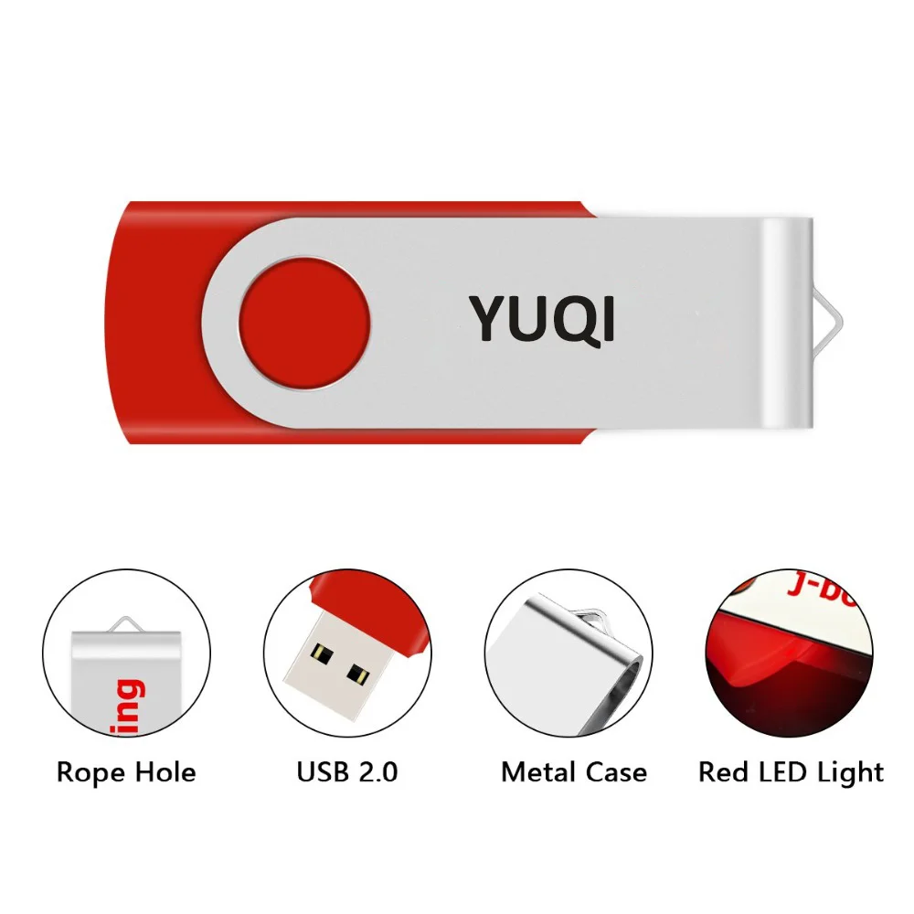 
YUQI cheap swivel 2.0 3.0 4gb metal abs memori external 8gb 16gb 32gb 64gb usb memory 