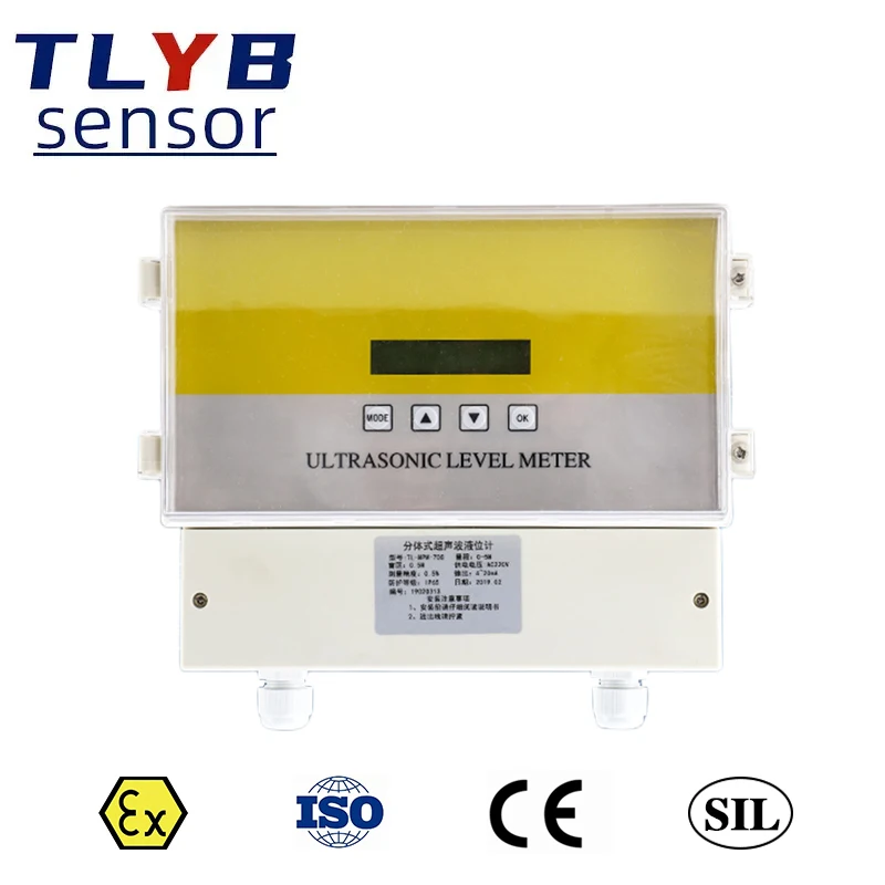 Split ultrasonic liquid level meter 4-20mA RS485