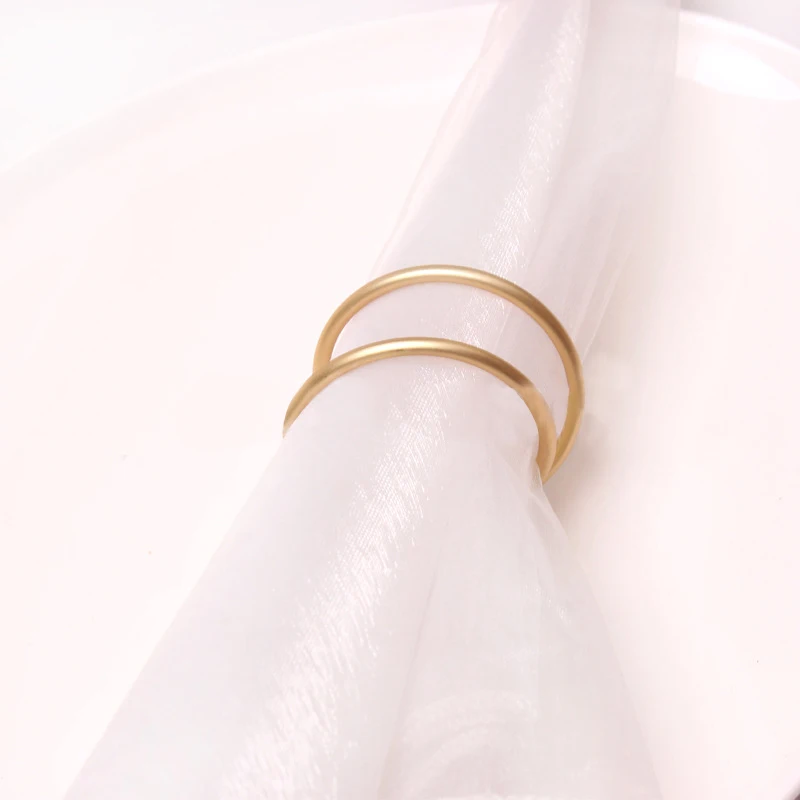 Simple napkin rings gold circle metal napkin ring  for wedding party