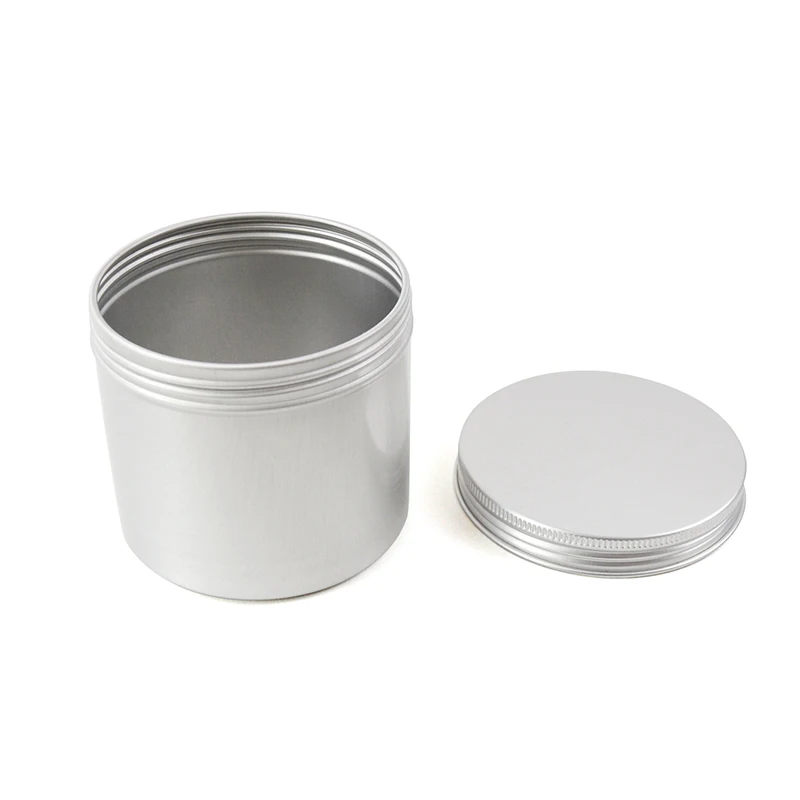 300 ml Cosmetic Aluminum Jar With Lid Silver Small Round Shape Cosmetic Packaging Tins