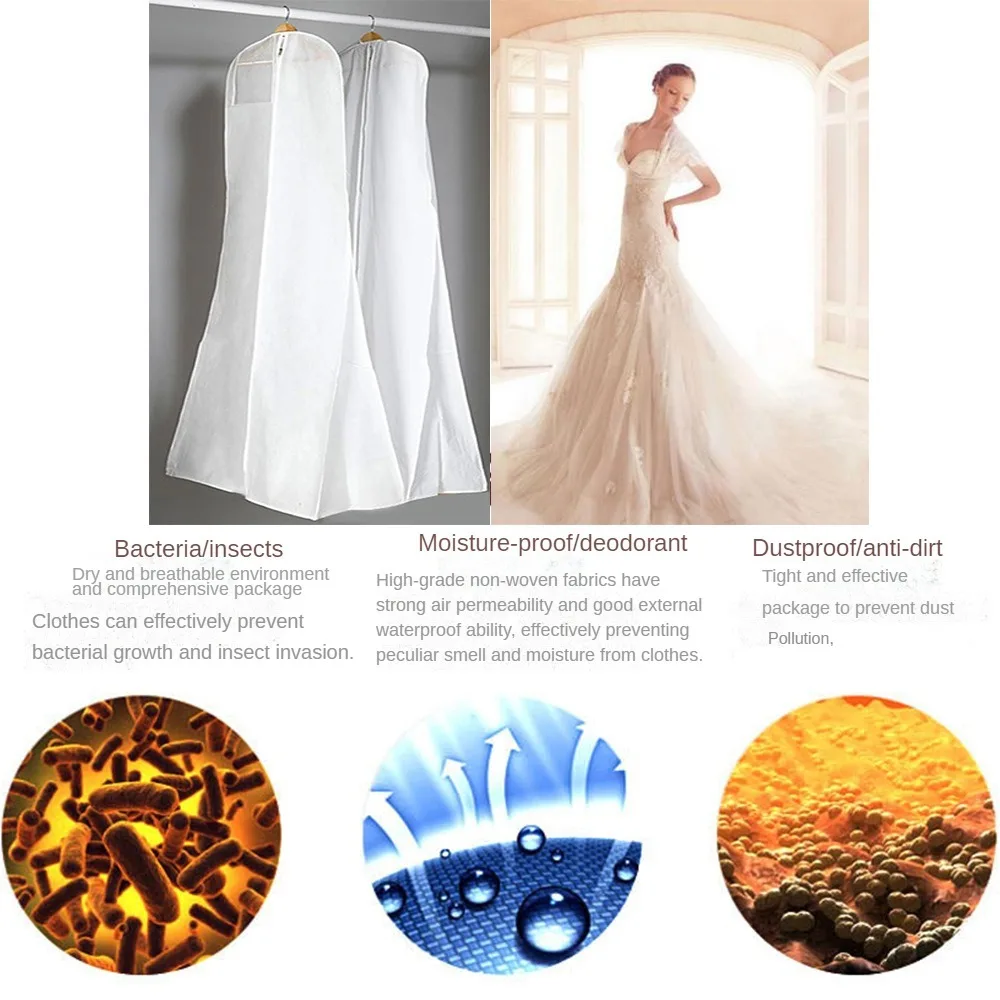Non woven wedding dress storage bag, wardrobe dust bag, foldable clothing storage bag Dress storage bag