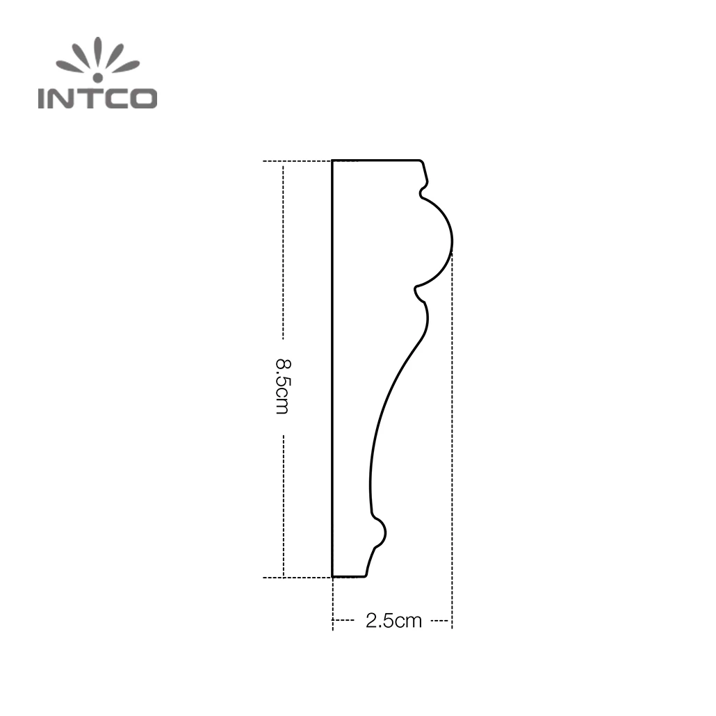 INTCO Classic Style Easy Install  Waterproof Decoration Cornice PS Wall Panel Chair-rails Trim Moulding