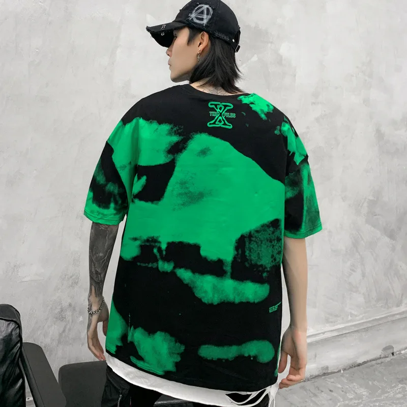 YIZHIQIU 2020  High Quality Hip Hop Tye Dyed Designers Men T Shirt Cotton