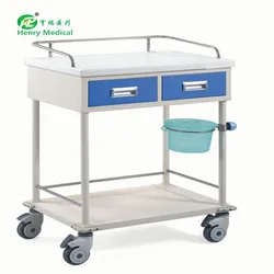 Стальная тележка с 2 выдвижными ящиками для лечения и профилактики/стальная тележка для профилактики/тележка для больниц