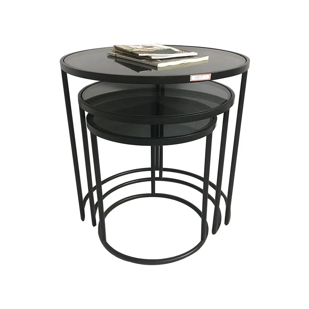 
Круглая мебель, металлическая рама, стеклянный S/3 центральный журнальный столик 