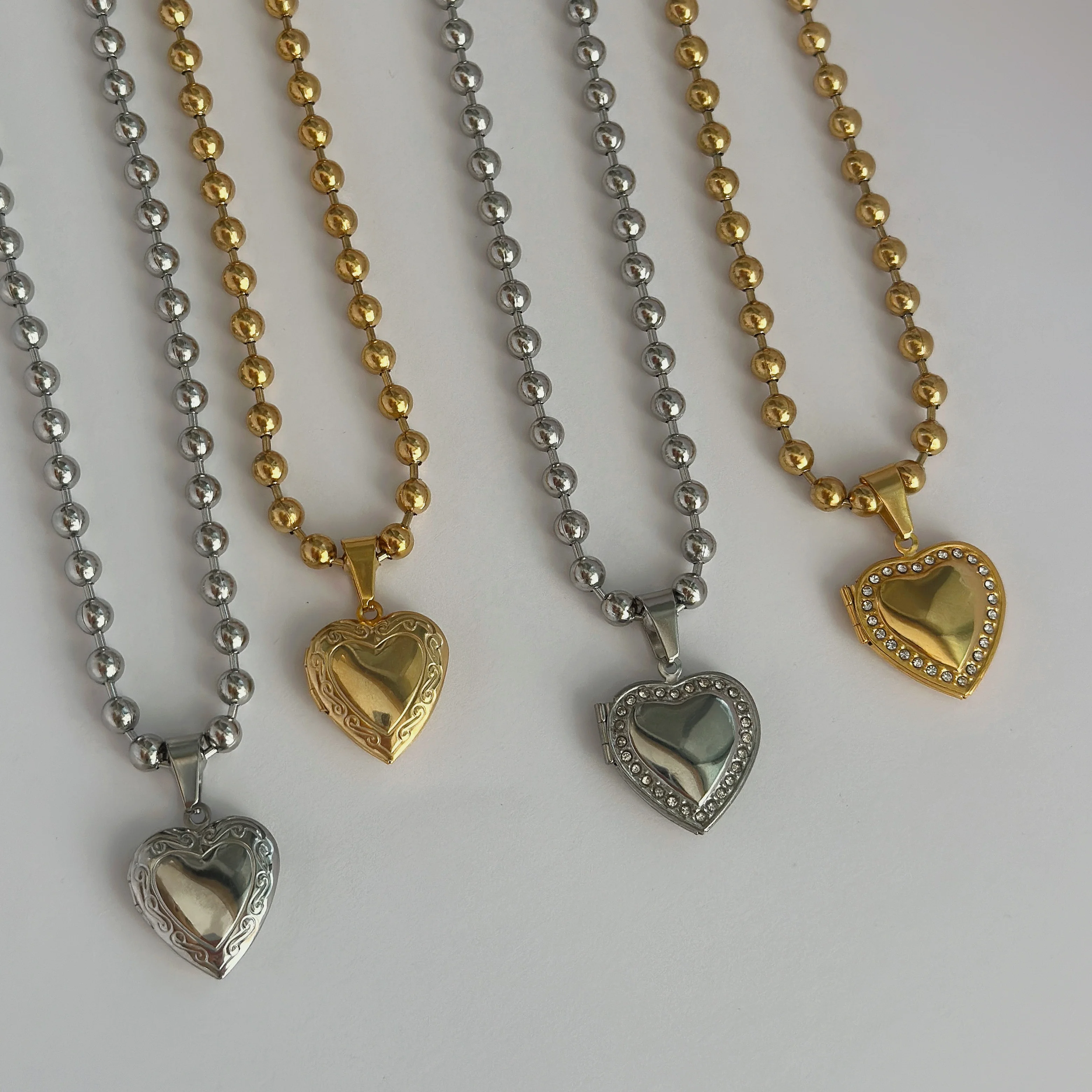 Dazan New 18k Gold Plated Stainless Steel Valentine S Day Diy Love Photo Frame Souvenir Zircon Bead Necklace For Women Gift