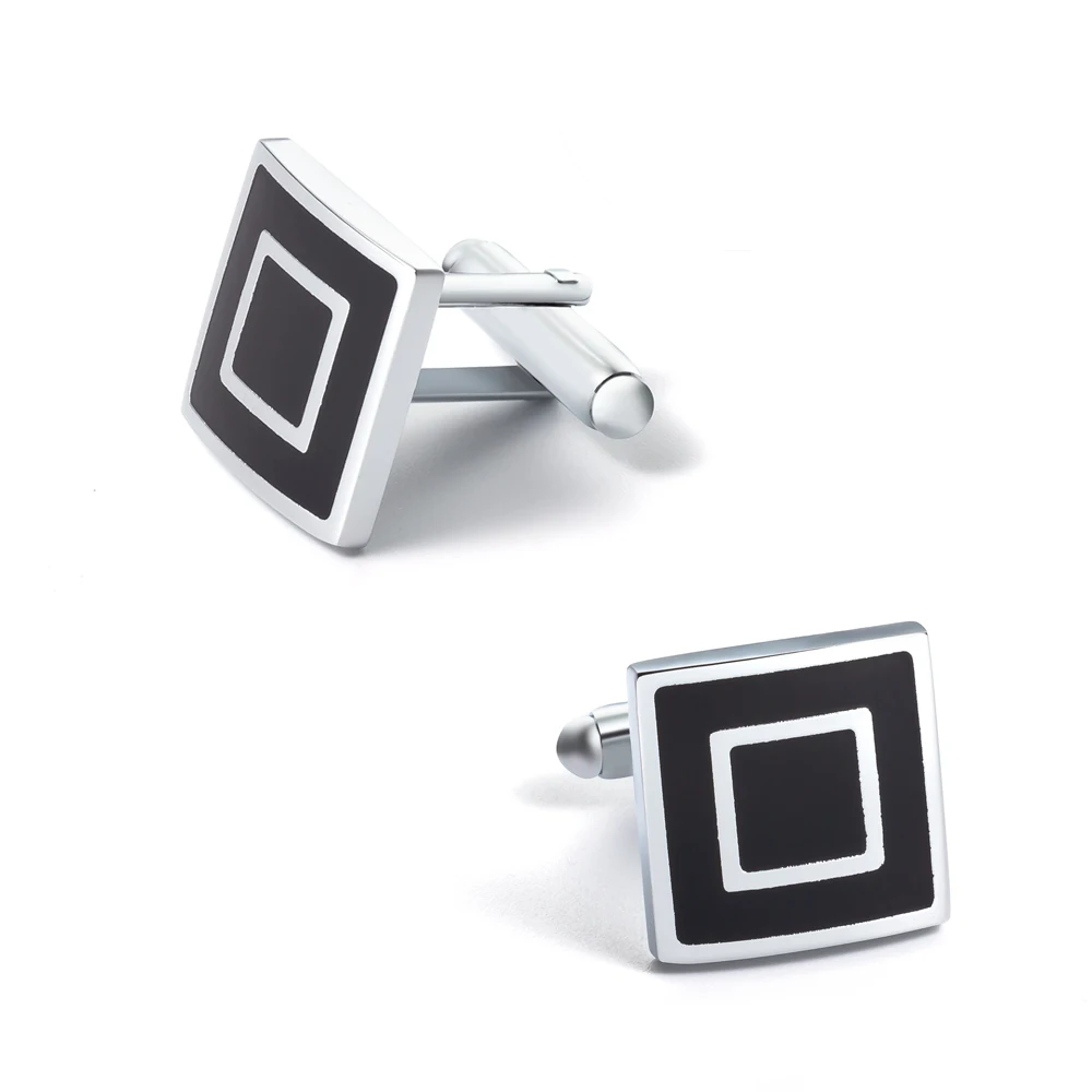 Wholesale personalised low price  square silver wedding cheap cufflinks for men shirt