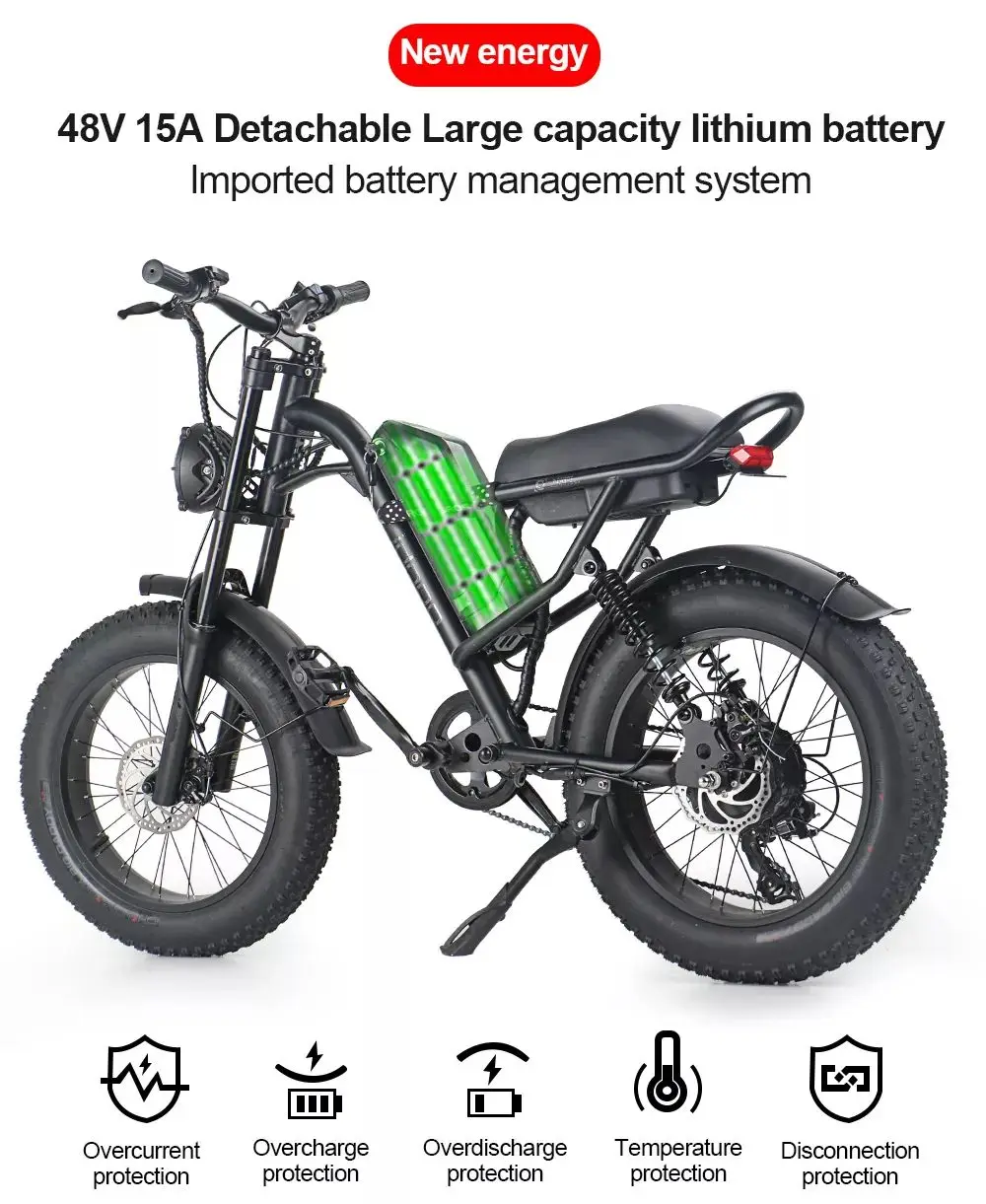 Склад в США idpoo IM-J1 Электрический велосипед 500W фара для электровелосипеда внедорожный 20 дюймов с толстыми