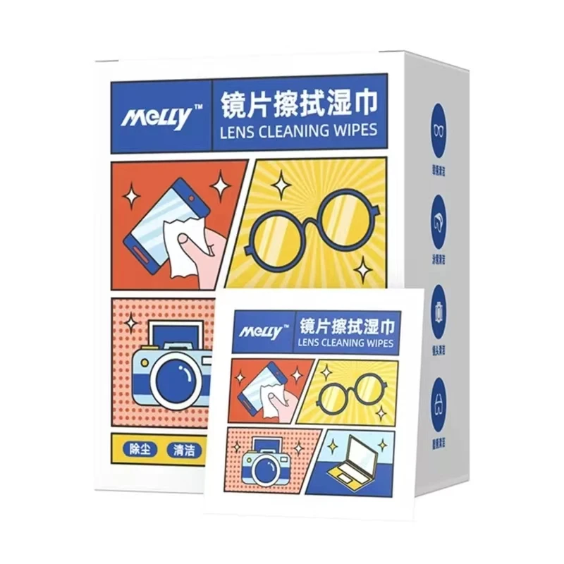 100pcs Disposable Eyeglass Cleaning Wet Wipes Mobile Screen And Glass Window Cleaning Cloth