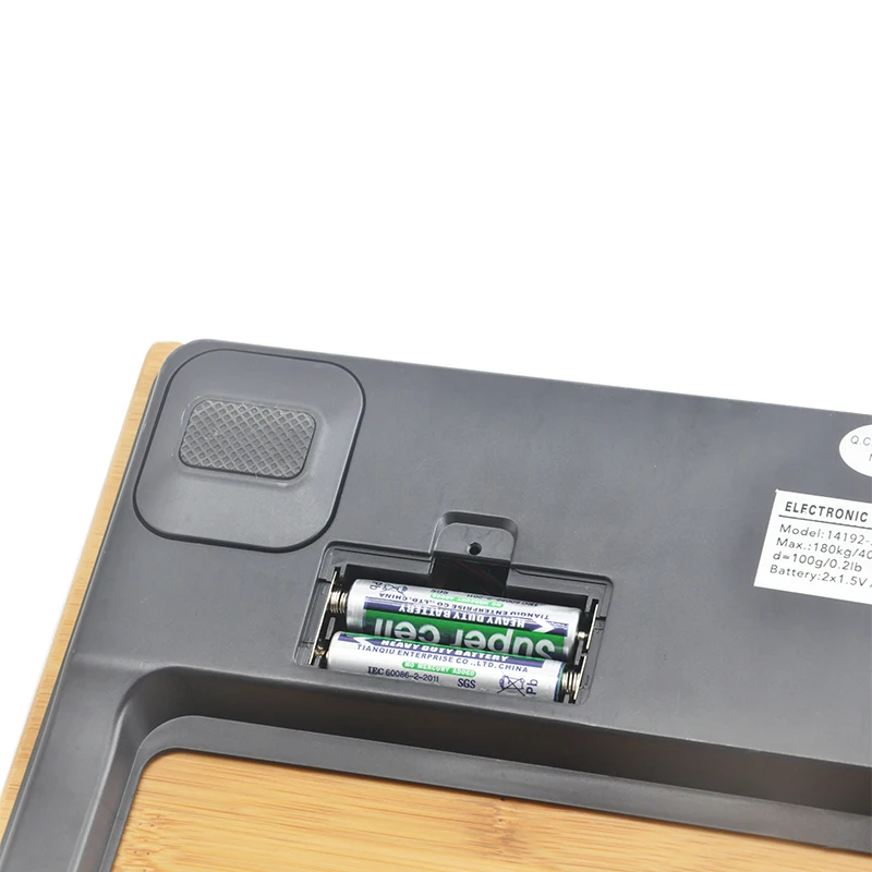 Constant-3028A 180kg/100g Household square bamboo board material solid wood  large surface bathroom Personal Weighting Scale
