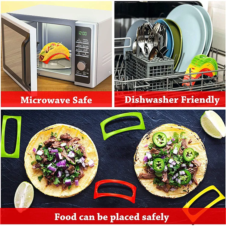 Taco Holder Stands  Hard Plastic Taco Shell Holders Rack BPA Free for Microwave and Dishwasher Taco Tuesday Party Tray