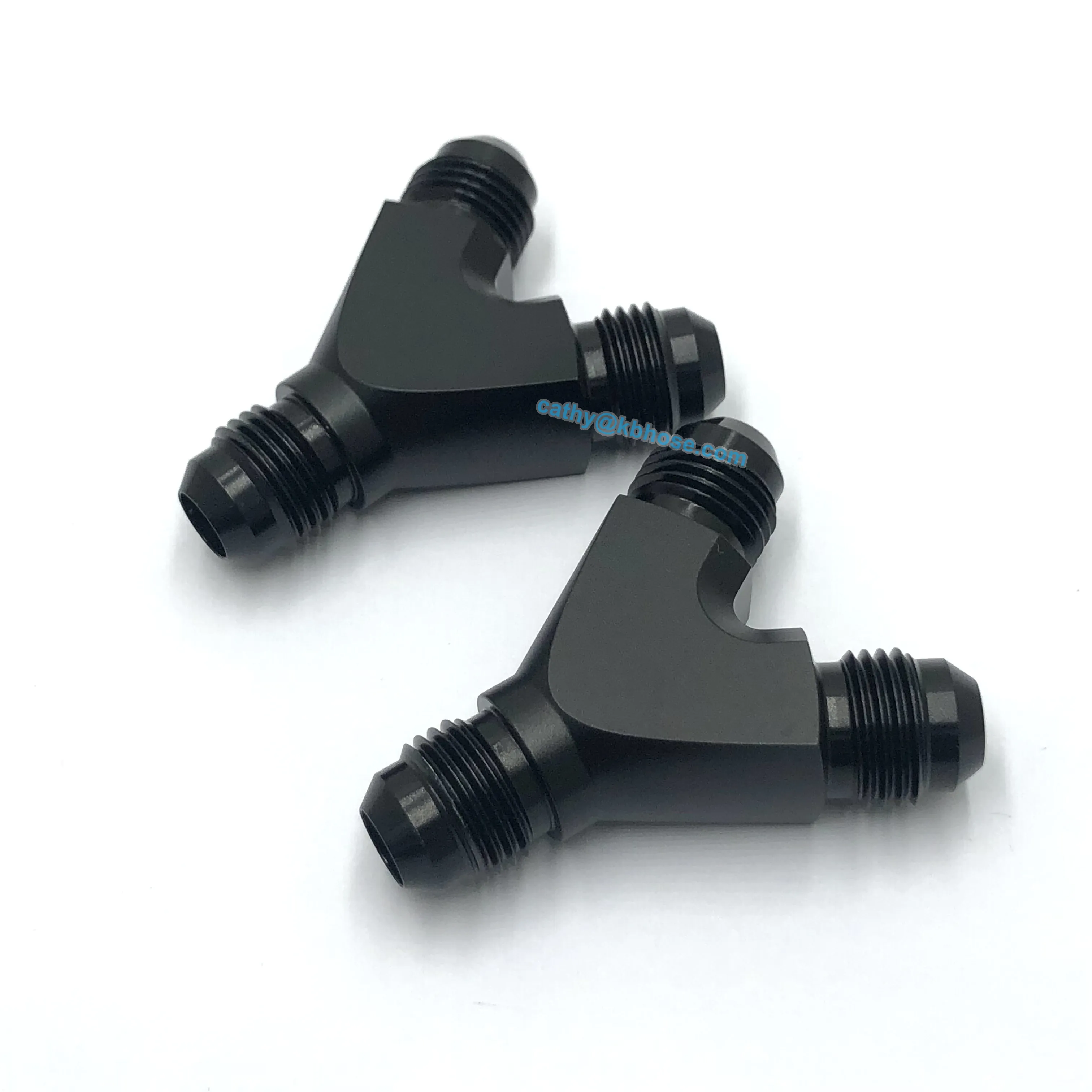 Aluminum 6AN Male to 2*AN6 3 Ways Y Fuel Hose Tube Connector Male Flare Coupler Union Y Block Fitting Adapter