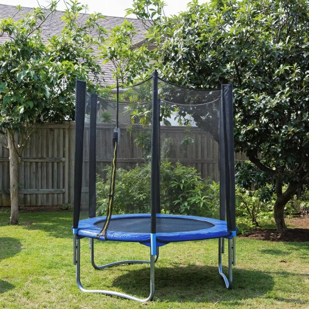 6ft Commercial Grade Foldable Fitness Trampoline Durable PVC Steel Guard Kids Adults Unisex Home Outdoor Sports Jumping