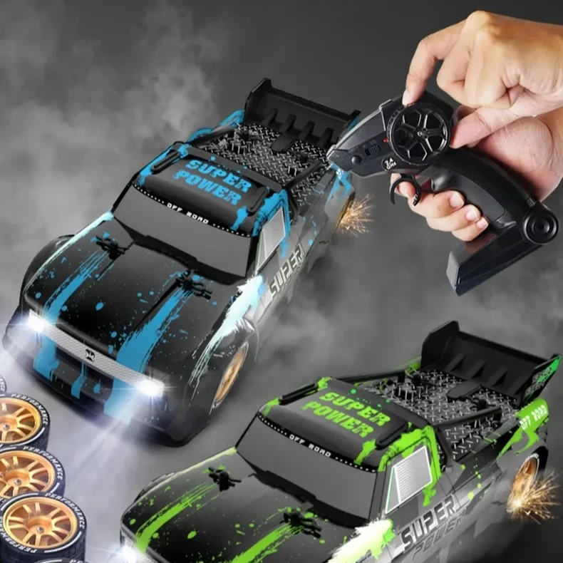 New 1/16 Scale 2.4G Brushless Remote Control Car High Speed Spraying Drift Racing Truck 4WD RC Truck For Adults Boys Toys Car
