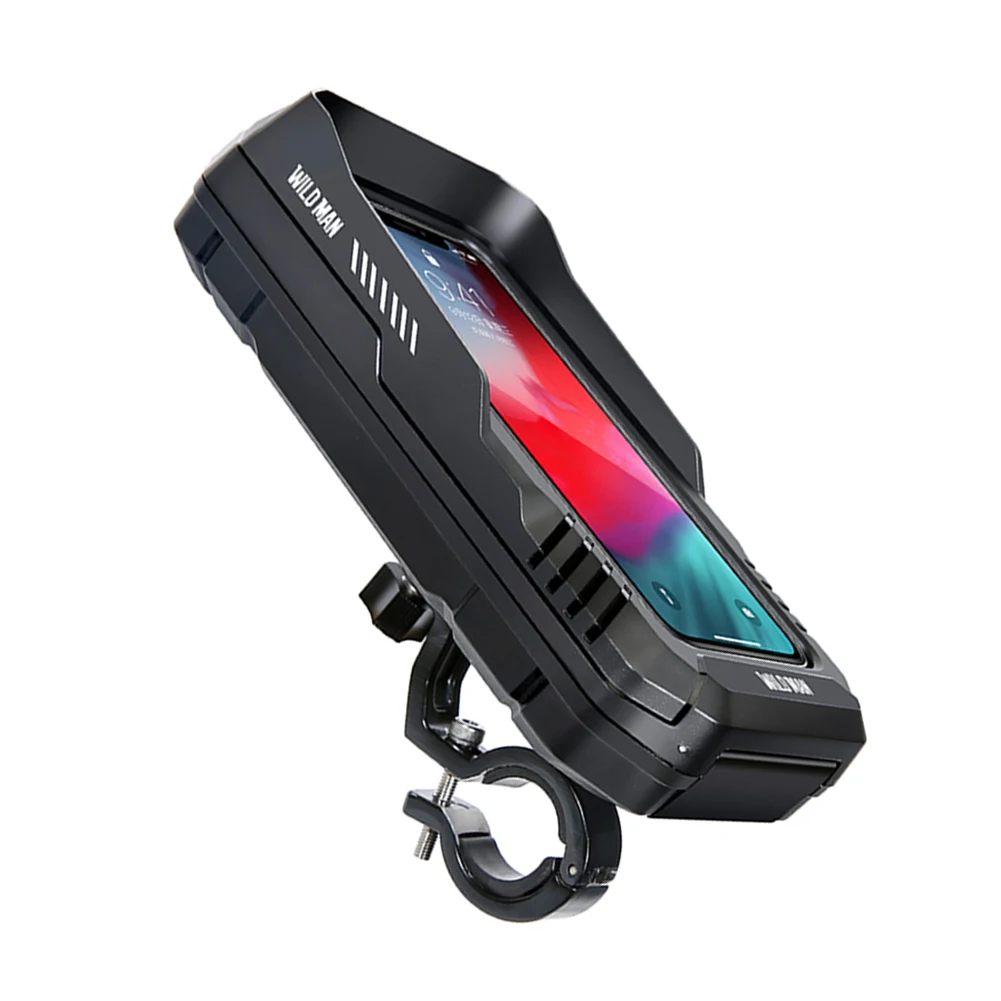 WILD MAN Handlebar Bicycle Bag 0.6L Mobile Phone Holder Waterproof Touch Screen Quick Release for Electric Scooter Motorcycle