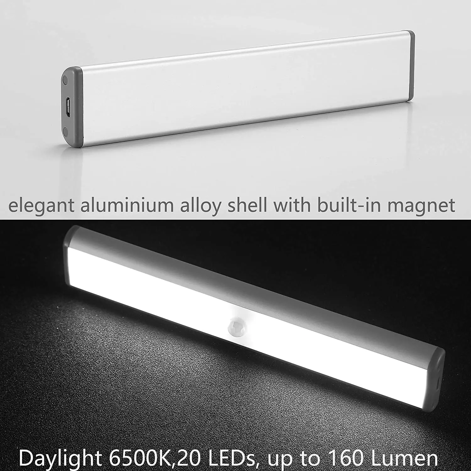 20 Led Super Bright Usb Rechargeable Wireless Pir Motion Sensor Touch Closet Light For Bedroom Stairs Cabinet Wardrobe Lighting