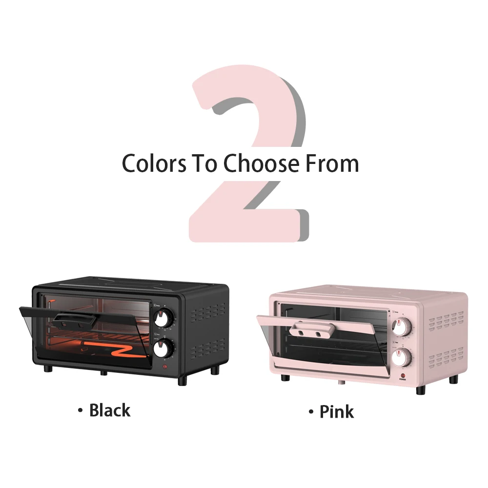 12L Countertop Electric Convection Oven for Bakery Pizza Cake Biscuit Smokeless Bake-Rofco Arabic by Restaurant US Plug