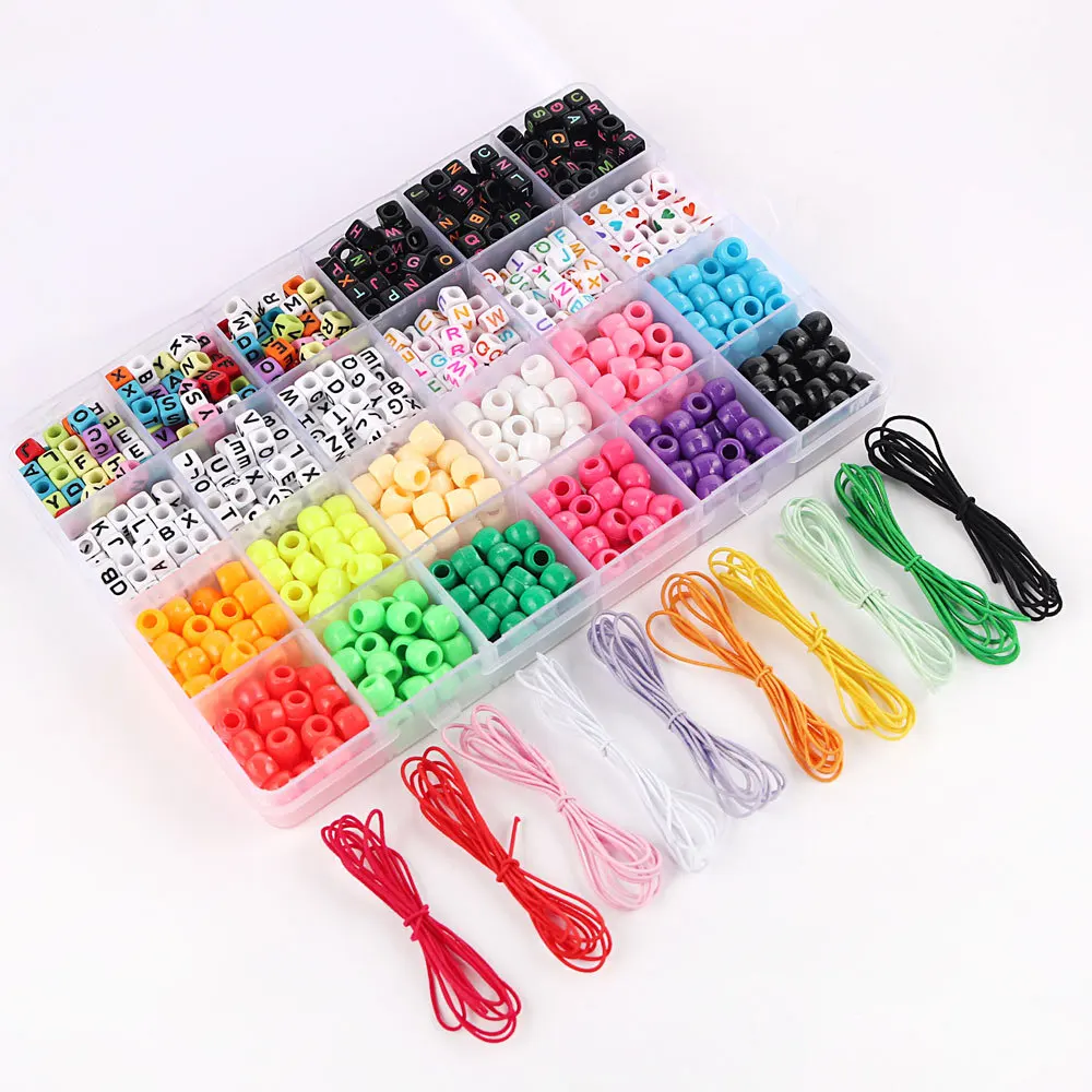 Factory wholesale diy seed beads 10-color stretch line set letter beads for handmade accessories