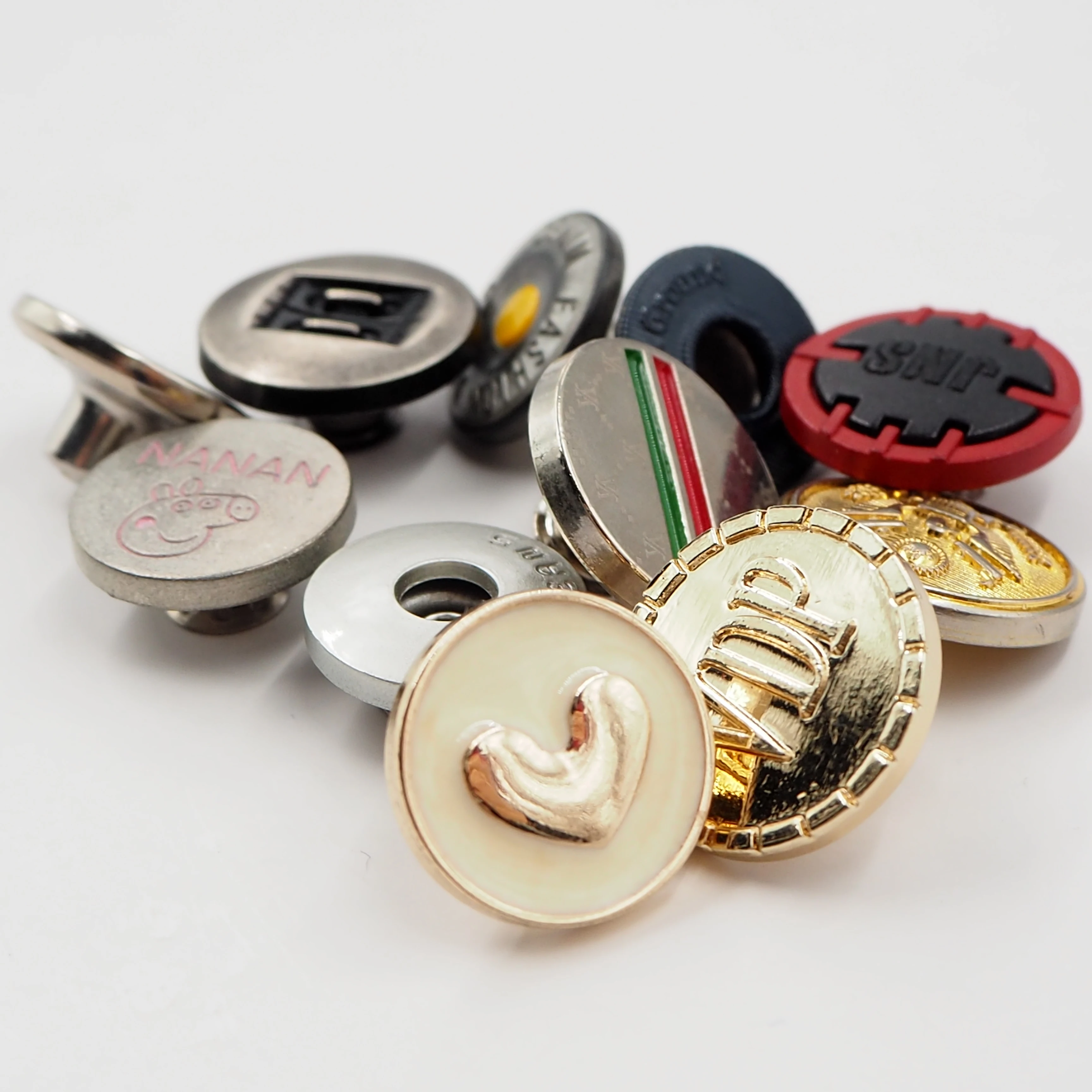 High Rise Jeans Shank Round Nickle Free Antique Brass Buttons Distressed Jeans Woman Metal Buttons Metal Shirt Button