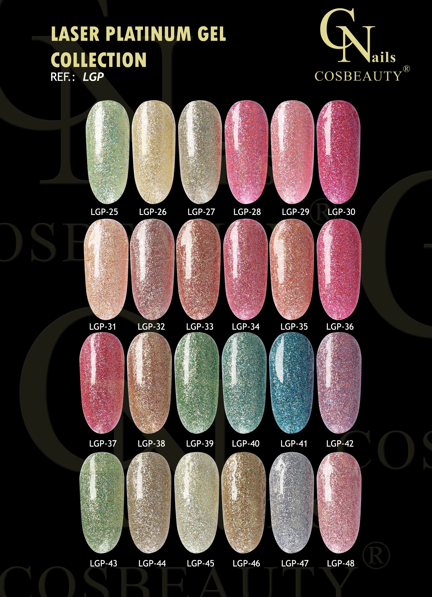 Cos Beauty Private Label UV LED Gel Nail Polish Luxury Laser Platinum Gel professional nail art product resin gel polish