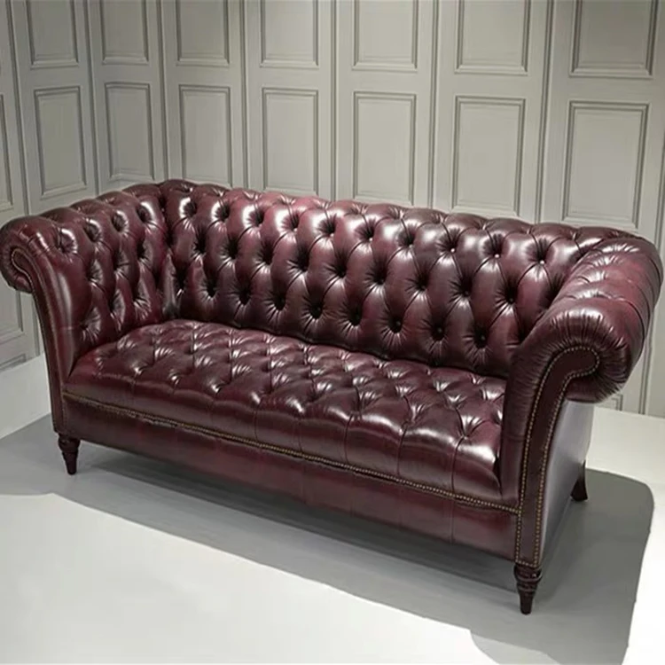 Delivery within 2 days italian genuine leather chesterfield brown recliner couches living room sectional furniture sofa set