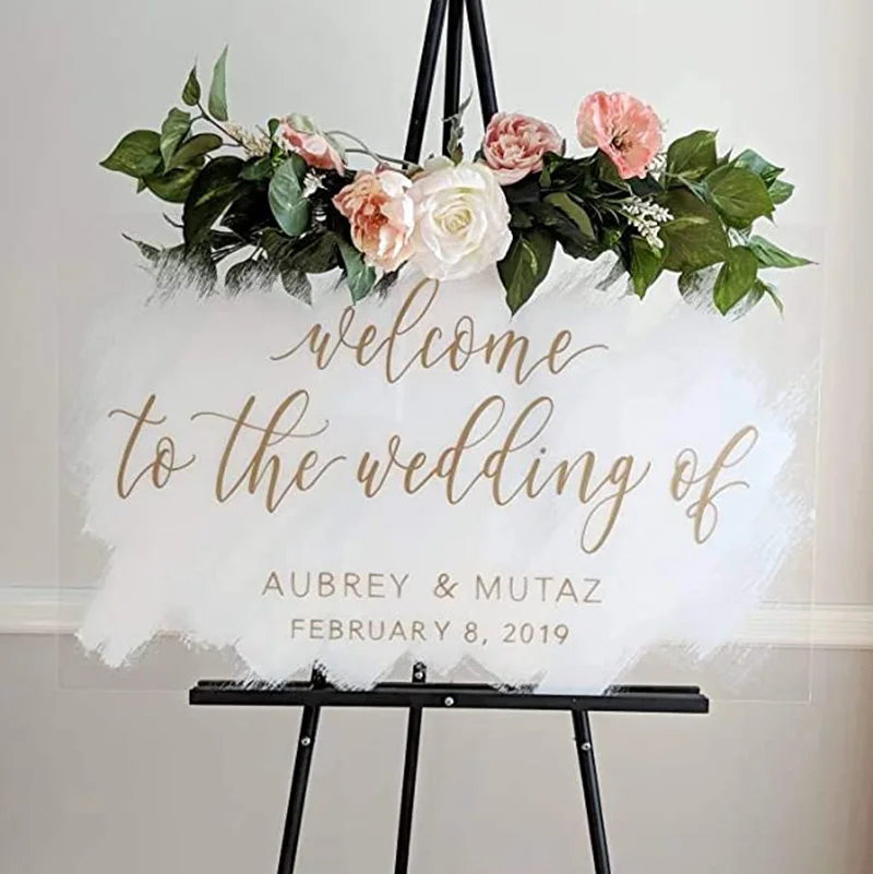 Custom Personalized Clear Sign Acrylic Board Welcome Signs Wedding Decoration For Display