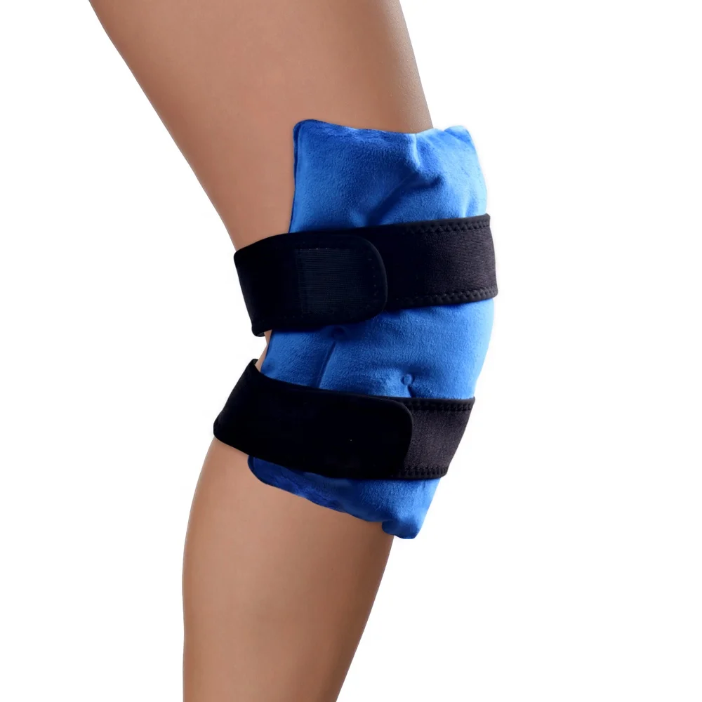 Knee Ice Pack Wrap Hot and Cold Gel Compression Brace Heat Support with Strap for Arthritis Pain