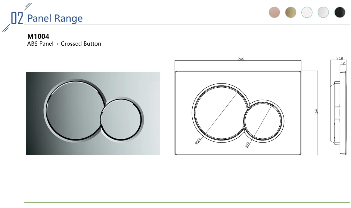 Factory Direct Price Dual Flush Toilet Push Button Panel Plate for Concealed Cistern  ABS Panel Different Colors Available