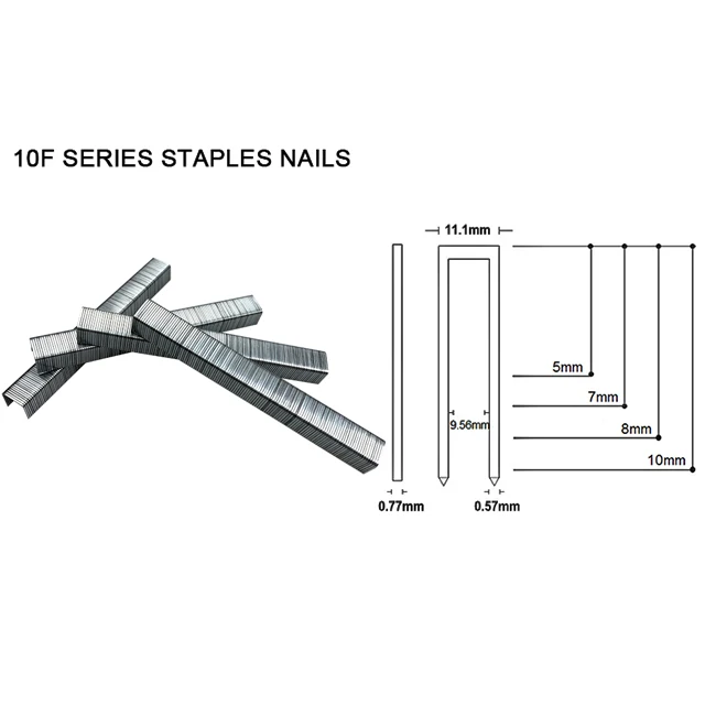 Customized Q195 Iron 10F Series U Type Fasteners Galvanized Wire Nail Decoration Staple Pins For Staple Gun