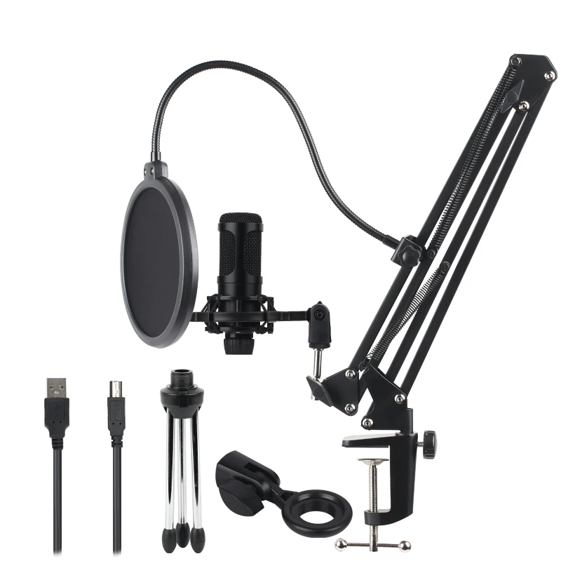 192khz 24bit  usb microphone  condenser recording  microphone with Adjustment Arm Stand
