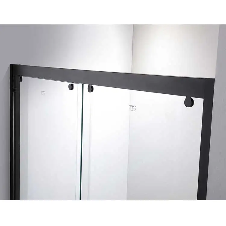 Hotel Sliding Shower Doors Bathroom Enclosure Home Villa Black Aluminum Shower Enclosure Sliding 8mm Glass Shower Door Screen