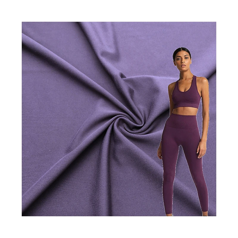 
Factory In Stock Matte Interlock Fabric High Elastic 230GSM Polyester Interlock Yoga Wear Fabric Sportswear Swimwear Fabric 