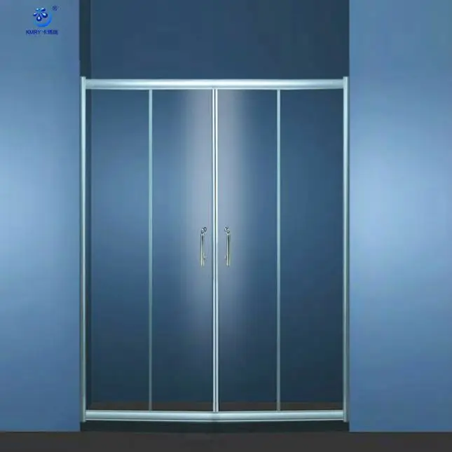 Wholesale Direct Sales Shower Glass Screen Bathroom Plexiglass Sliding Aluminum Frame Shower Door
