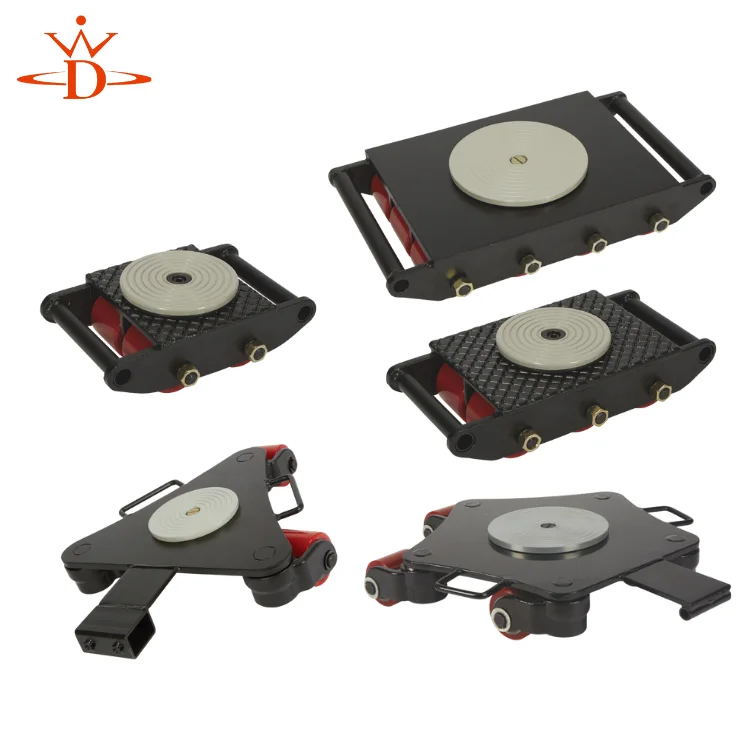 Rubber Wheel/Steel Wheel 12Ton 18Ton 360 Degree Heavy Duty Cargo Trolley/Load Moving Skate