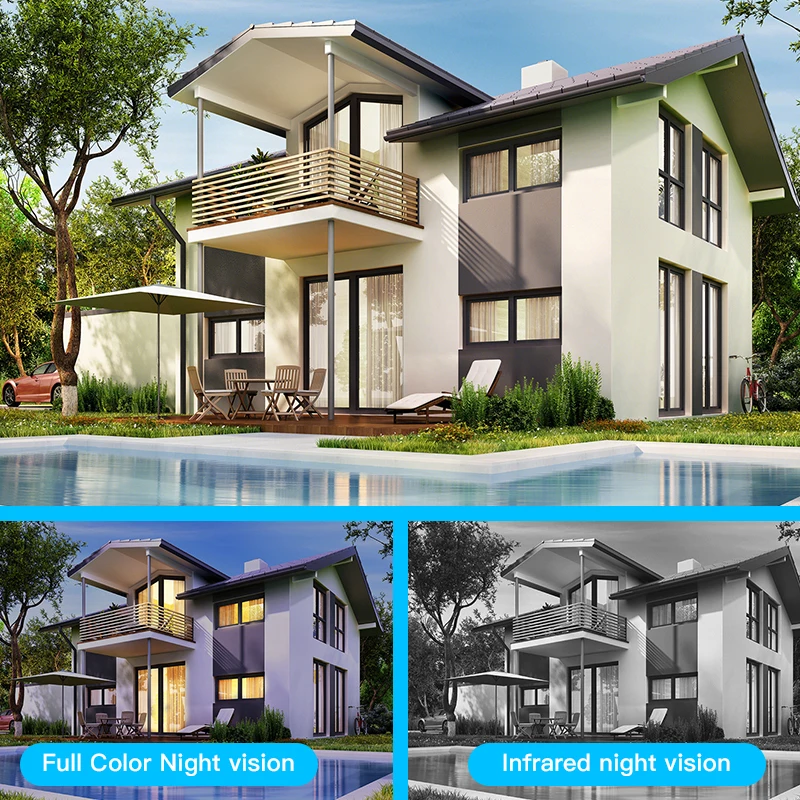 4MP Ptz With Auto Tracking 8X Zoom Dual Lens Ip Security Wifi Outdoor Surveillance Camera HD IP Video Surveillance Camera