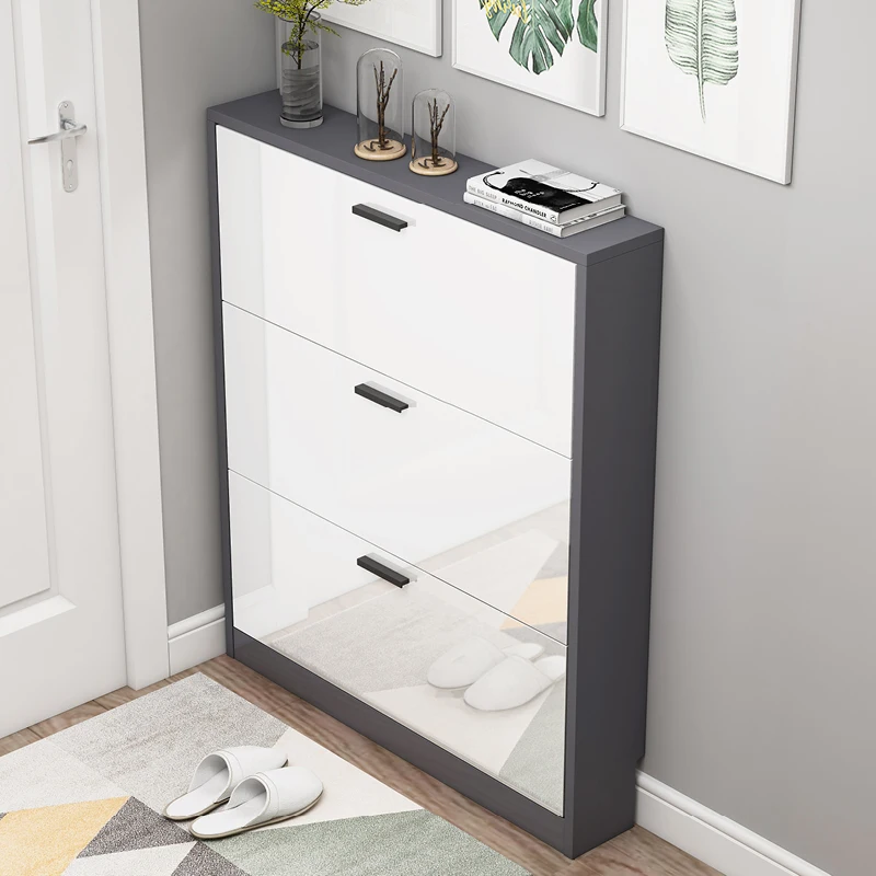 Steel shoe cabinet High heels storage shelf  large capacity  shoes cabinet with anti-tilt screw