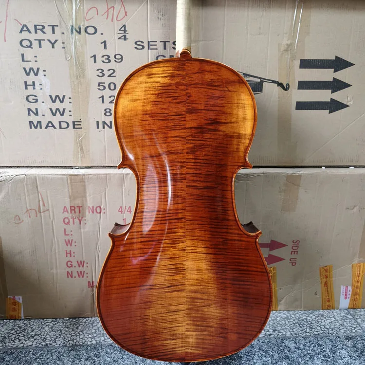 Factory price professional natural flamed handmade cello with best quality