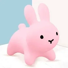 Istaride Ride on Child Baby Play Toys Inflatable White Bunny Rabbit Bouncer Jumping Horse Toys Kids Animal Hopper Toys