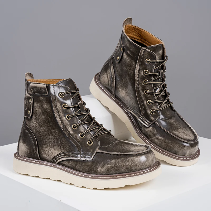 high quality new boots martin men ankle boots for sale online plus size US 16 real cow oil leather shoes fashion luxury 49#