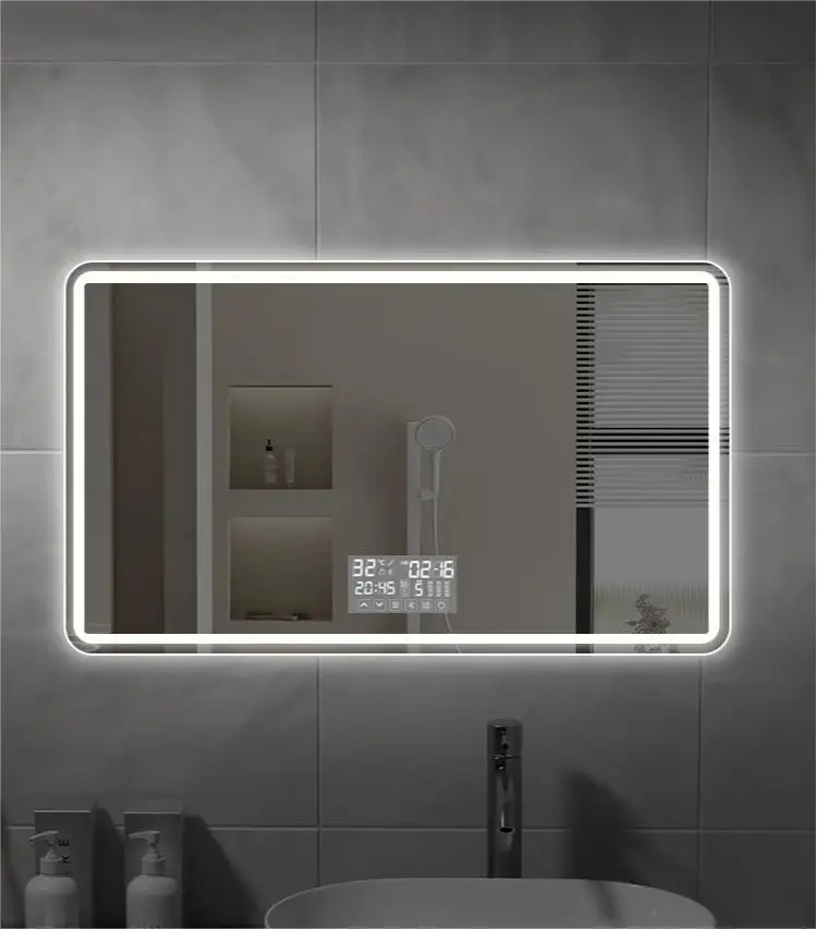 Hotel high quality smart led mirror wall mounted large size bathroom mirror Modern Luxury tv mirror
