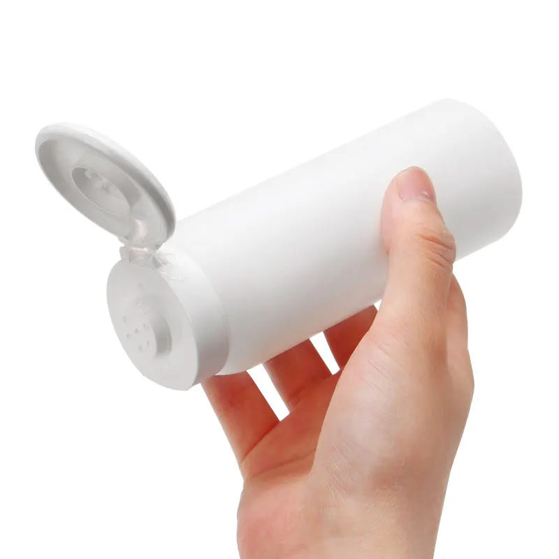 2022 Newest 100G White Color Men Hair Fluffy Powder Plastic Bottle For Talcum Powder Baby Body Talcum Powder Bottle