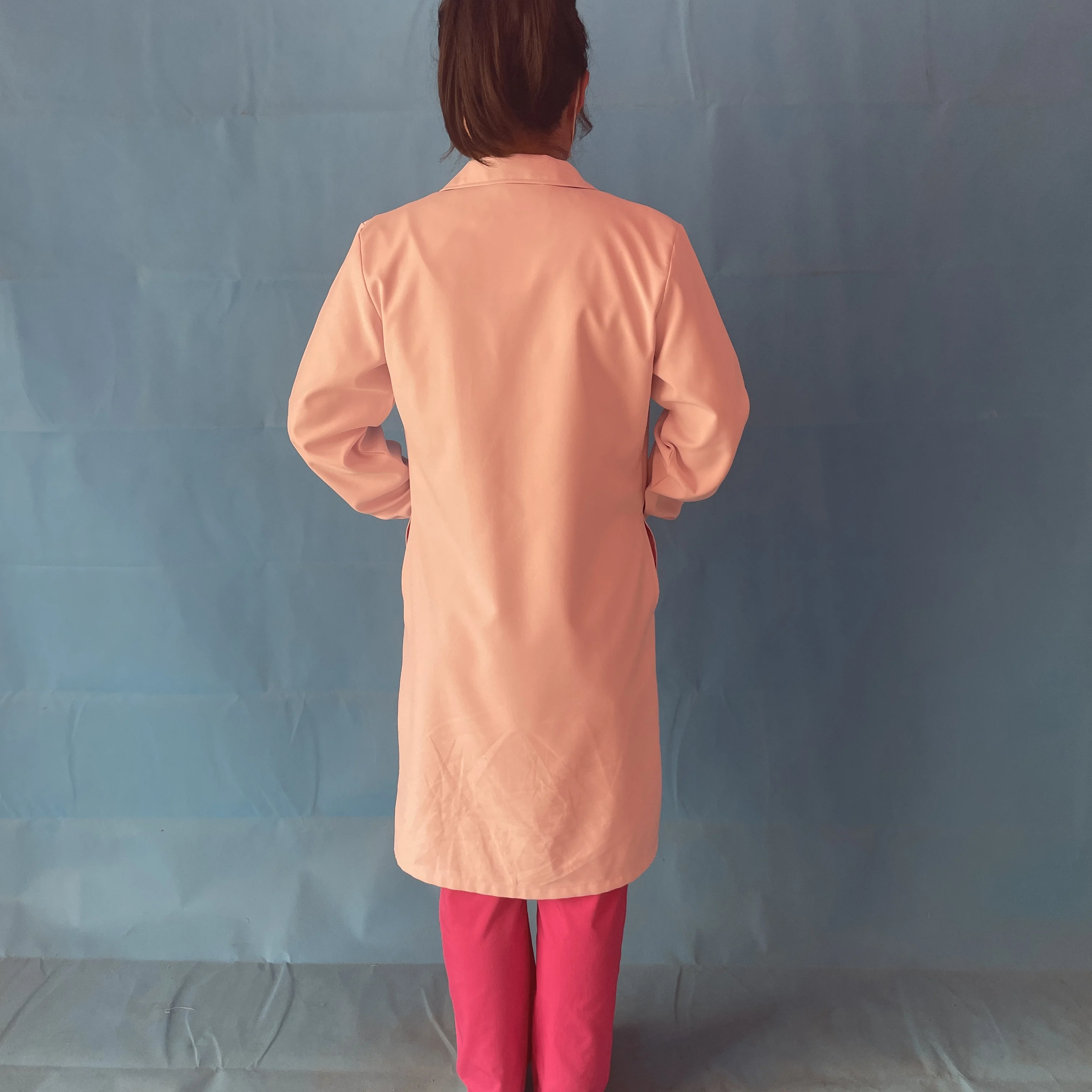 stretch spandex soft fabric fashionable lab coat uniform set for medical hospital wear